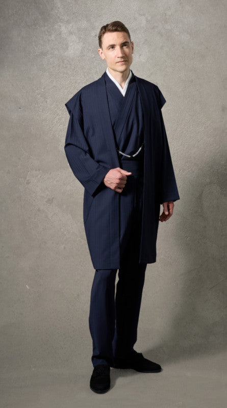 [Kimono Suit] Wool Stripe (Navy) [Rinzen 20]