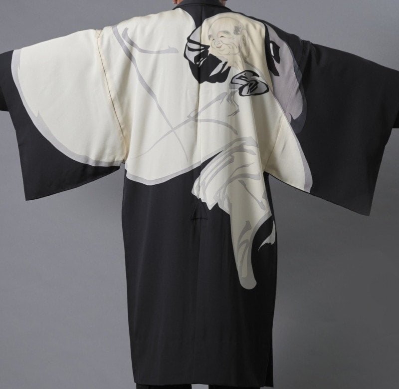 [Kimono Artist Takumi Yamada's Work] Hand-painted Haori Hotei (God of Contentment and Happiness)