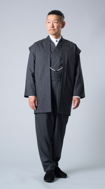 [Fall/Winter 2023] Tropical Wool Kimono Suit_Grey Stripes