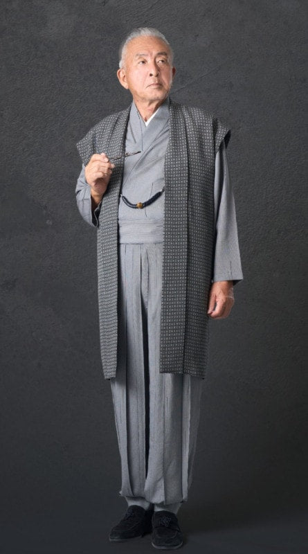 [Premium Silk Garment: Kimono Suit] Shoko Pattern/Gray