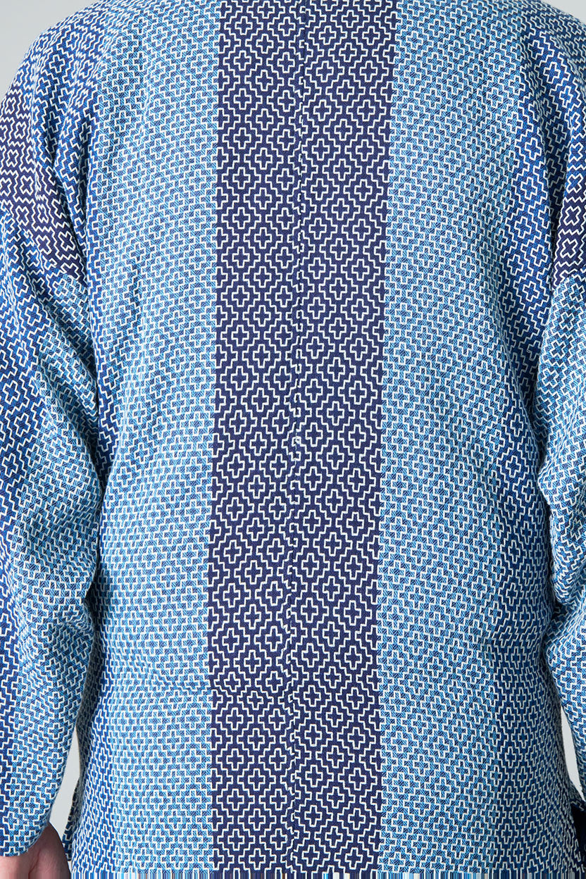 [Samue KIARA] Katsuo-jima sashiko Samue / Cross pattern(Juji tsunagi-gara)