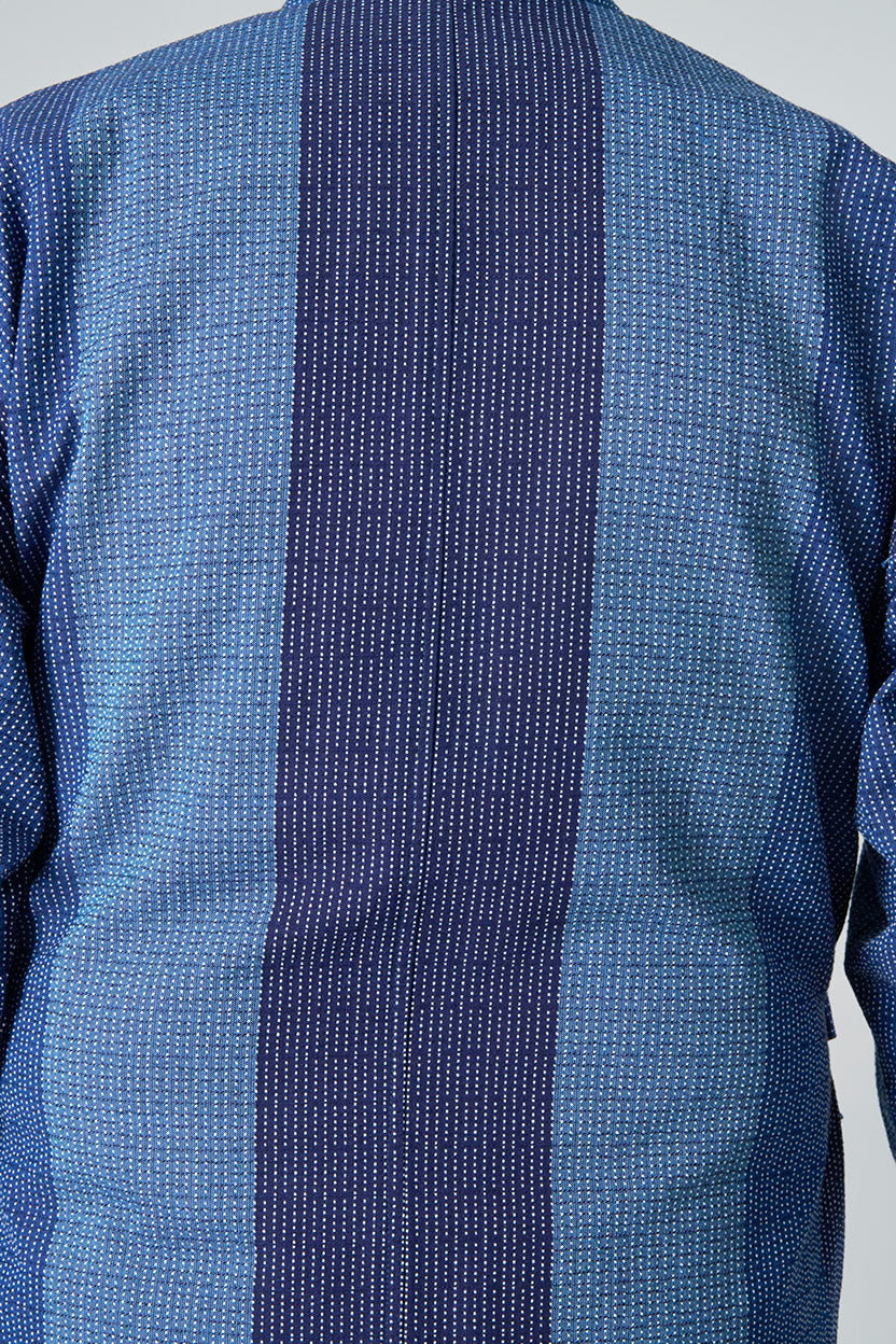 [Samue KIARA] Katsuo-jima sashiko Samue / Pin Stripe Pattern(Sensuji-gara)