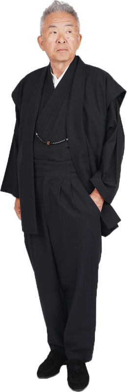 [Complete Set] [Kimono Suit MON]  Bugen-1 Cotton Black (Okaju Cloud Dragon)